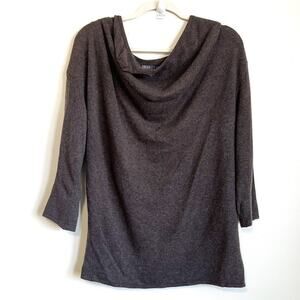 Fred And Sibel Cashmere Cowl Neck Women Sweater Size M Brown Draping Minimalist